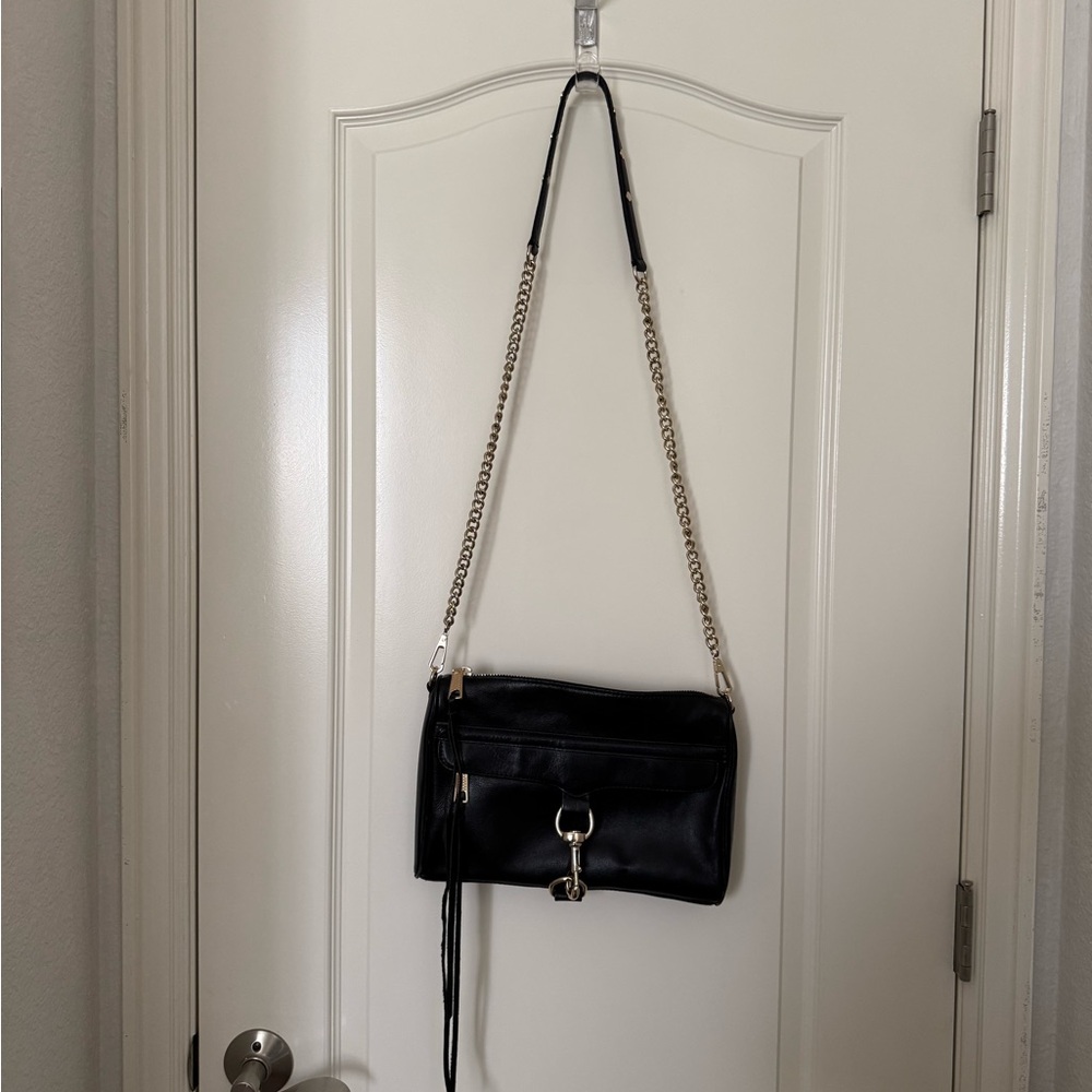 Rebecca Minkoff Large M.A.C Bag Black Leather w/ Gold Hardware